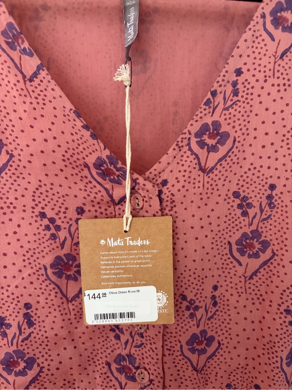 NWT Mata Traders Pink Printed Sleeveless Midi Dress M - Picture 4 of 4